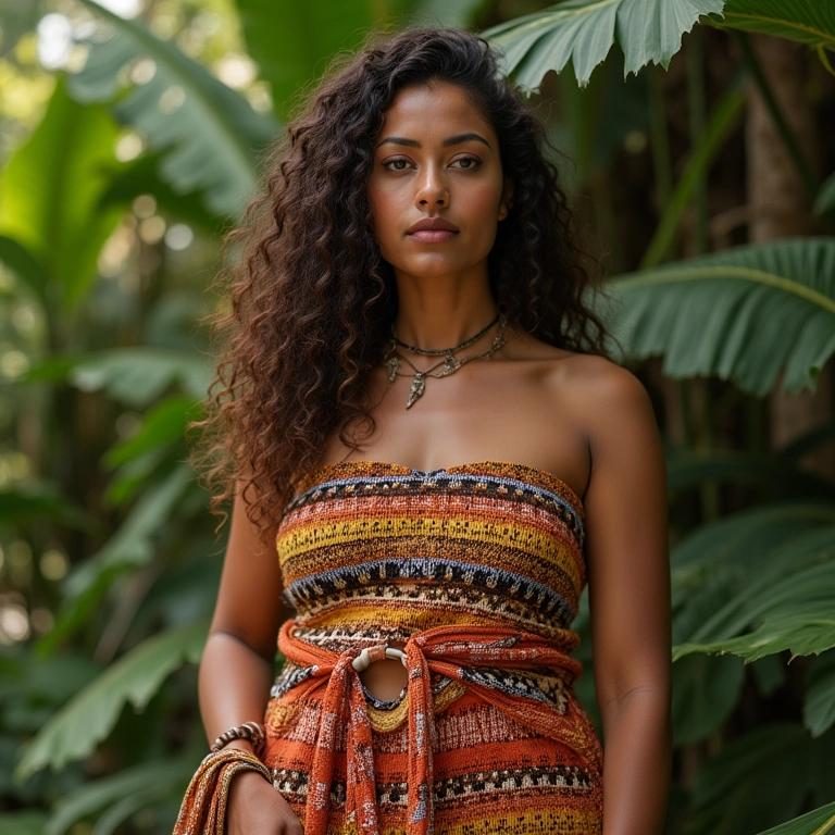 Artesão brasileiro usando tinturas naturais e técnicas de tecelagem tradicionais para criar moda sustentável.