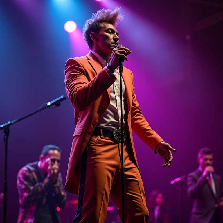 Artista drag king se apresentando no palco