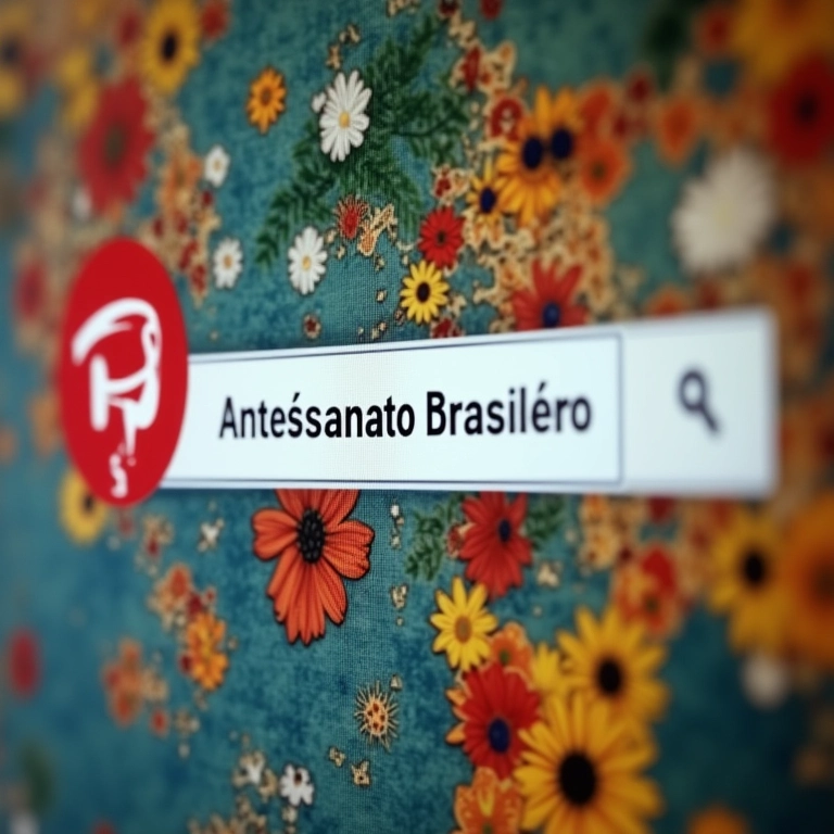 Barra de pesquisa do Pinterest com a busca 'artesanato brasileiro', ilustrando a importância do SEO.