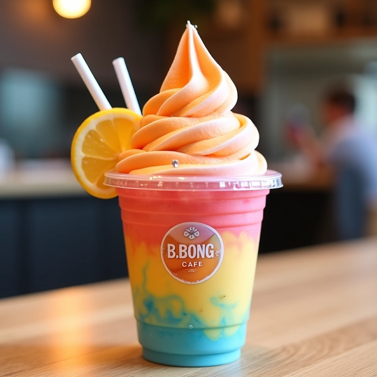 B.Bong Café Coreano com bingsu colorido.