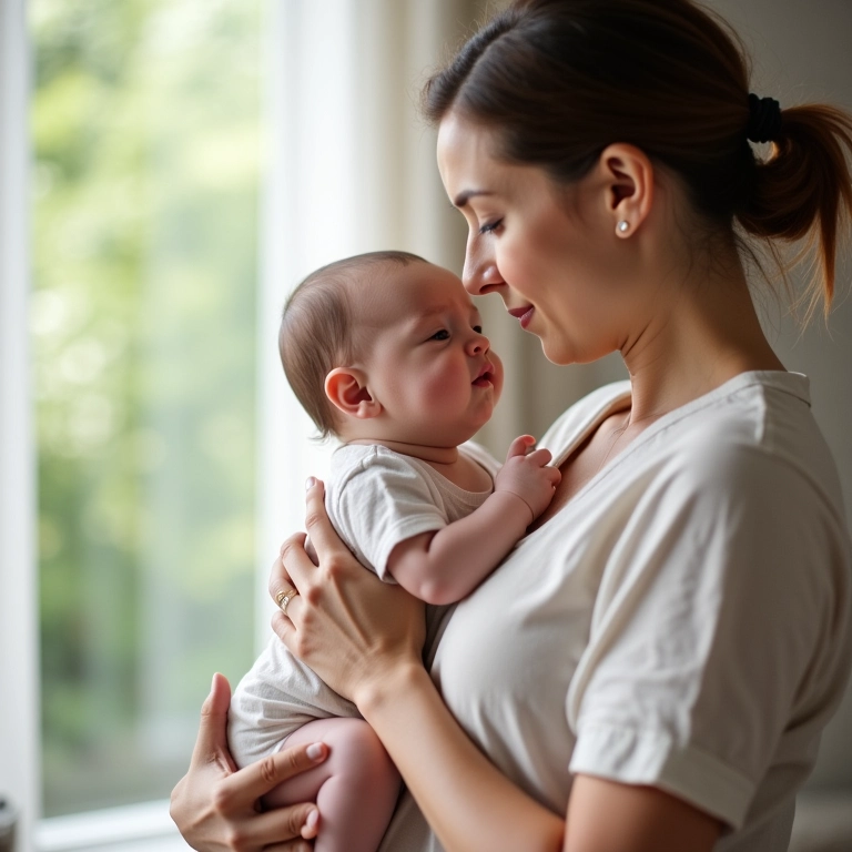 Bebê em posição para liberar gases e aliviar cólicas.