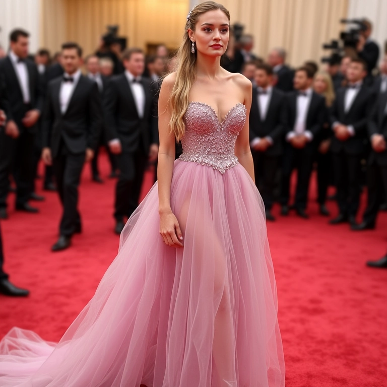 Blake Lively no Met Gala 2024, parecendo uma princesa moderna em um conto de fadas fashion.