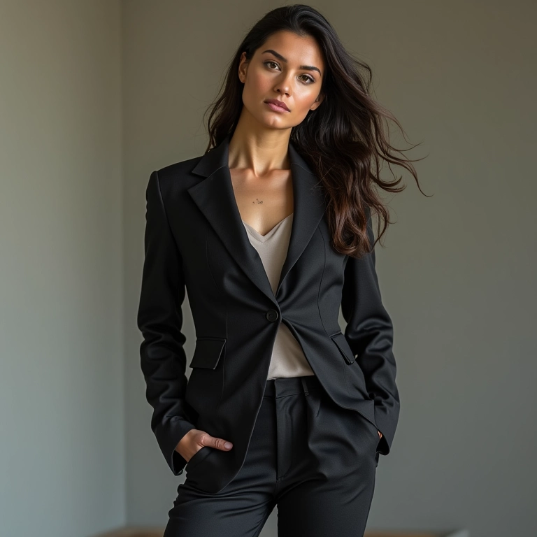 Blusa acinturada combinada com calça clochard para definir a silhueta.