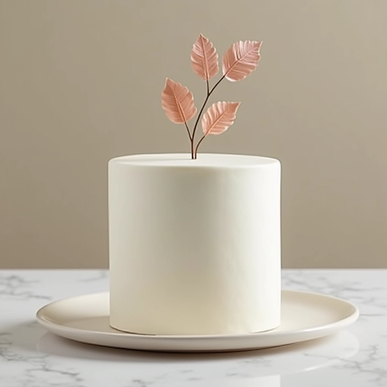 Bolo minimalista com topper criativo.