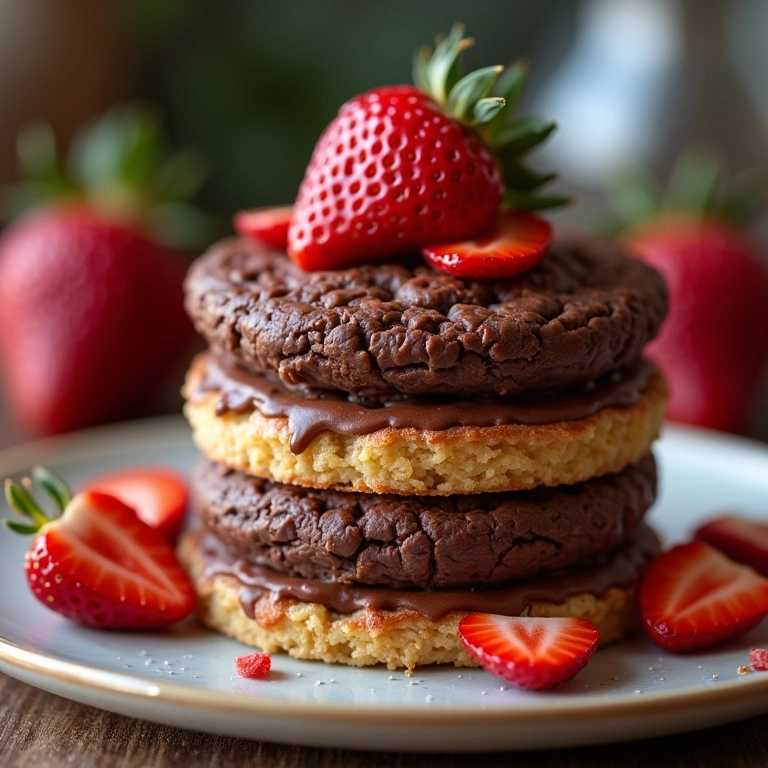 Bombom de travessa de chocolate e morango.