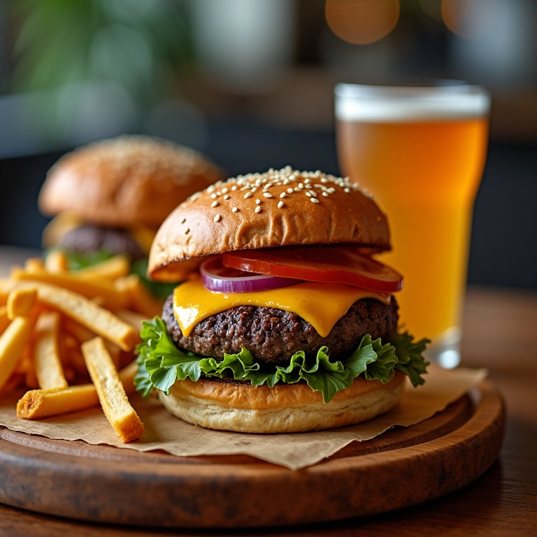 Brunch com hambúrguer no Holy Burger em São Paulo.