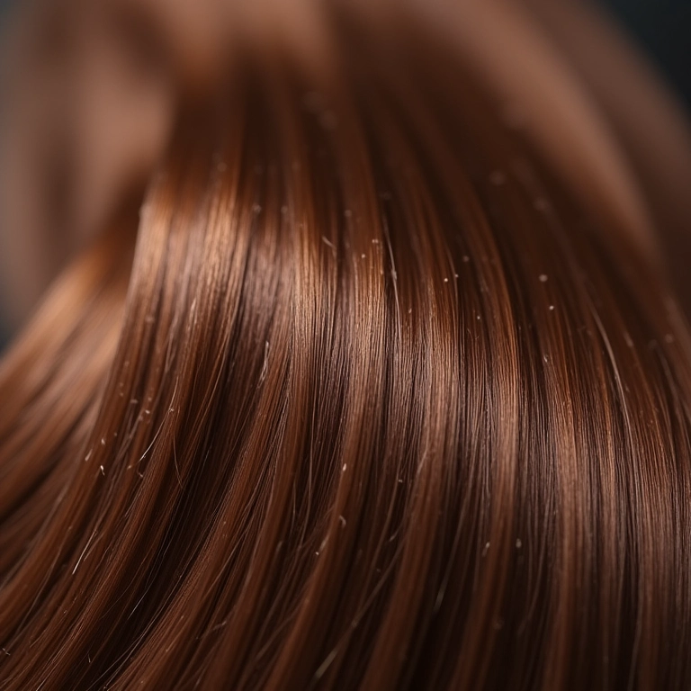 Cabelo brilhante após tratamento de nutrição capilar.