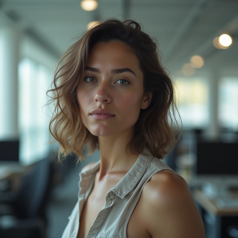 Cabelo levemente arrepiado em ambiente com ar condicionado.