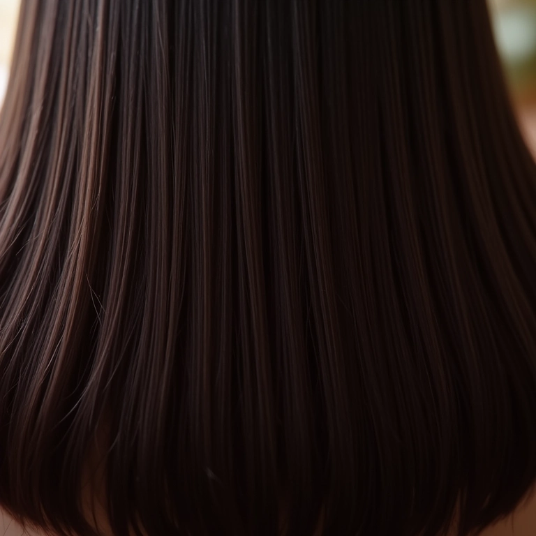 Cabelo liso e brilhante com finalização profissional.