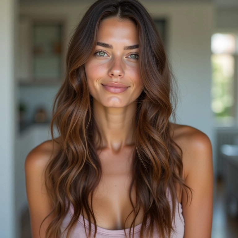 Cabelo ondulado se tornando liso gradualmente com progressiva sem formol, mostrando resultados naturais.