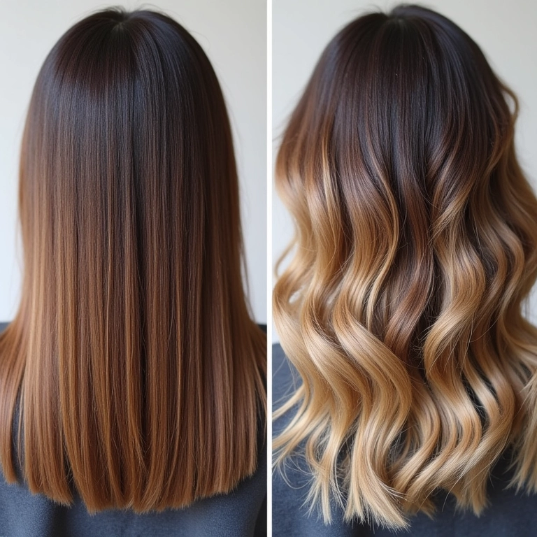 Cabelo quimicamente tratado recebendo leave-in para reconstrução e proteção.
