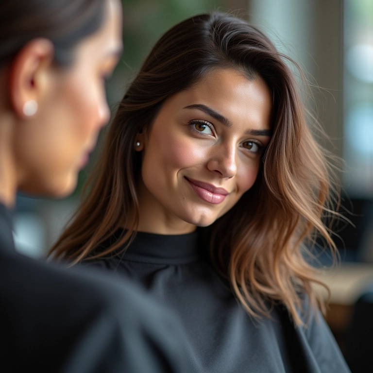 Cabelo quimicamente tratado recebendo reconstrução.