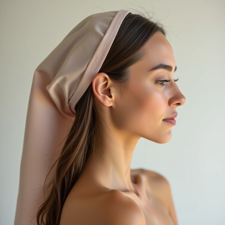 Cabelo sem nós e desembaraçado após usar a touca de cetim.