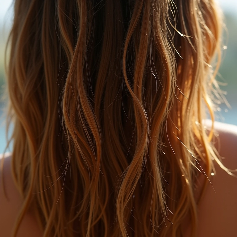 Cabelo sendo enxaguado com vinagre de maçã para selar as cutículas e dar brilho.