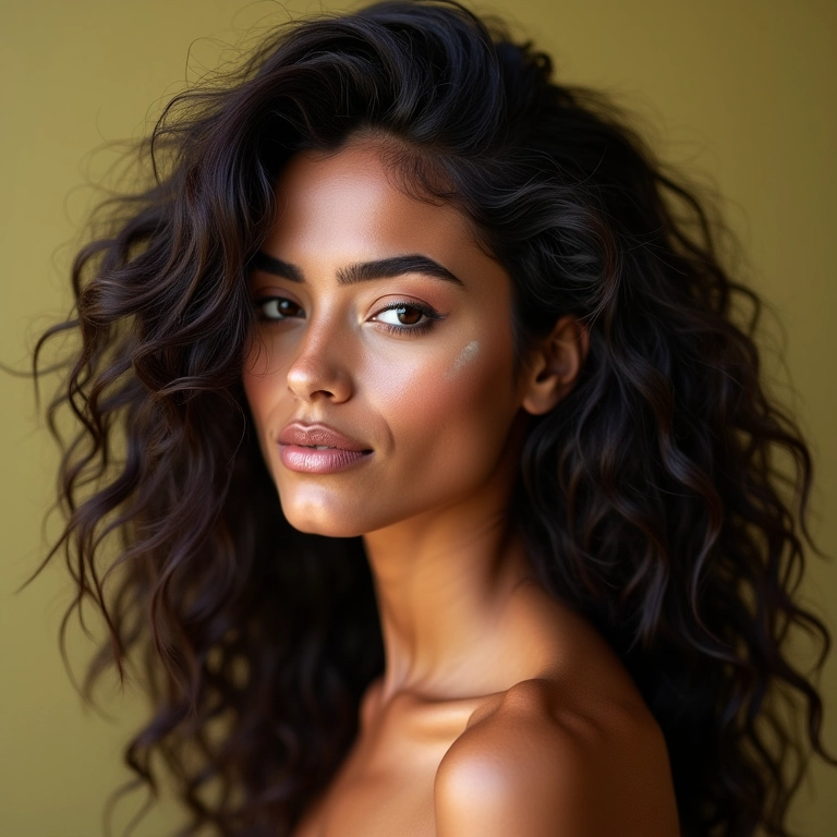 Cabelo volumoso e encorpado tratado com henna.