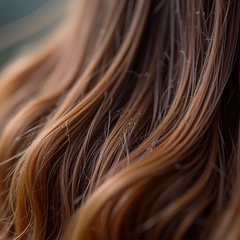 Cabelos absorvendo condicionador, hidratação profunda.