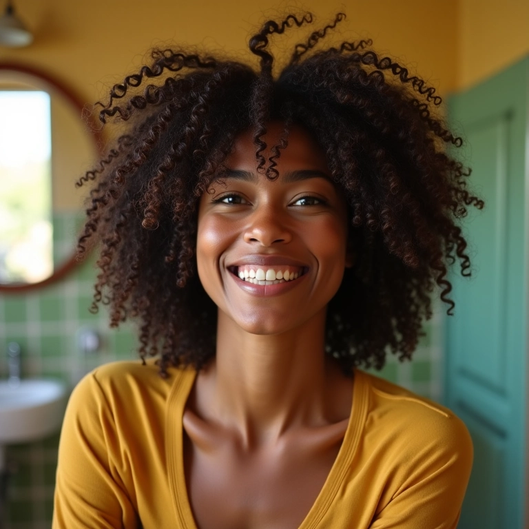 Cabelos cacheados e crespos definidos com low poo.