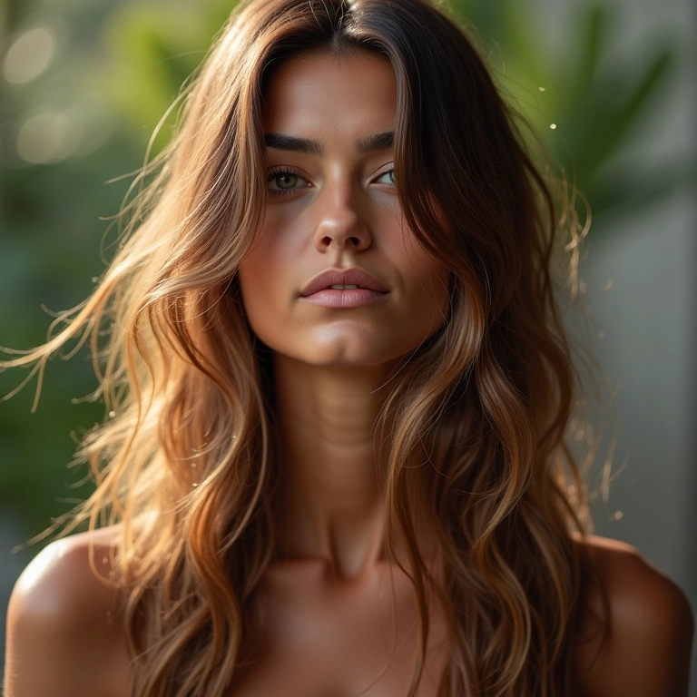 Cabelos lisos com camadas, movimento e volume.