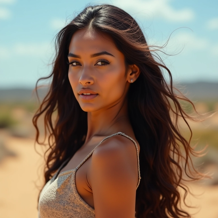 Cabelos longos em camadas com movimento natural em mulher brasileira.