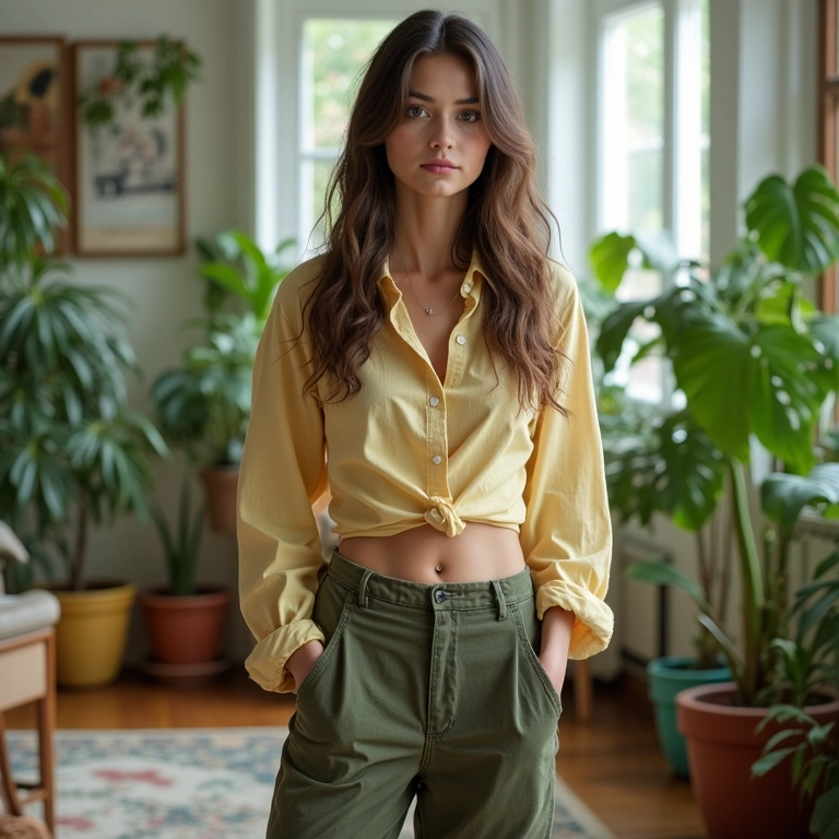 Calça clochard com blusa por dentro ou cropped, criando looks modernos.