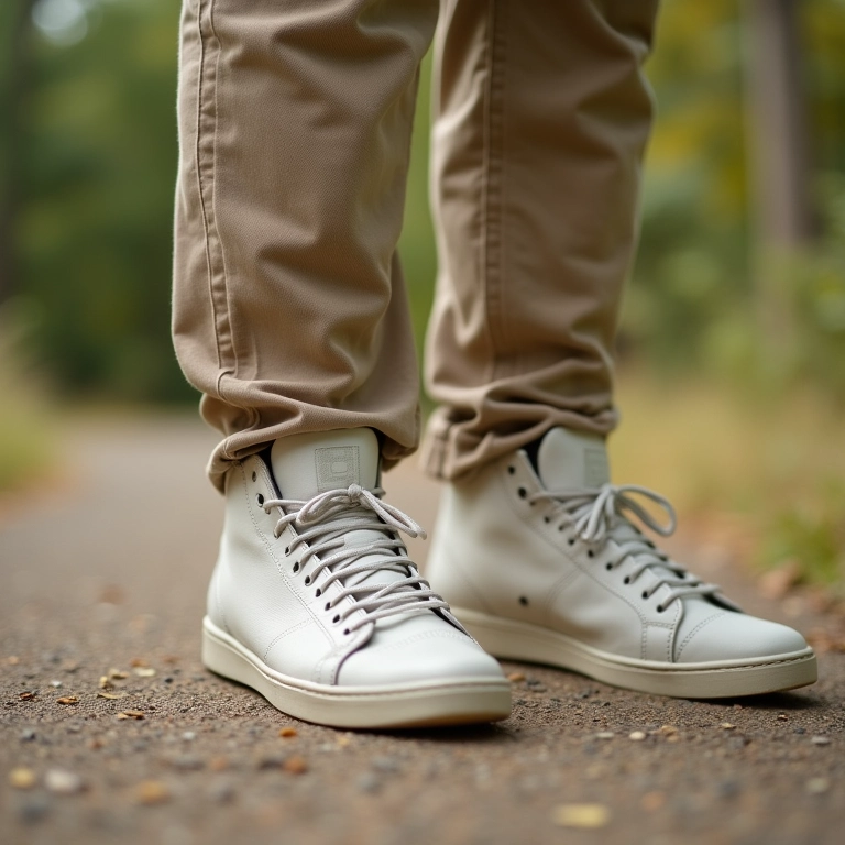 Calçado neutro complementando um look agênero.