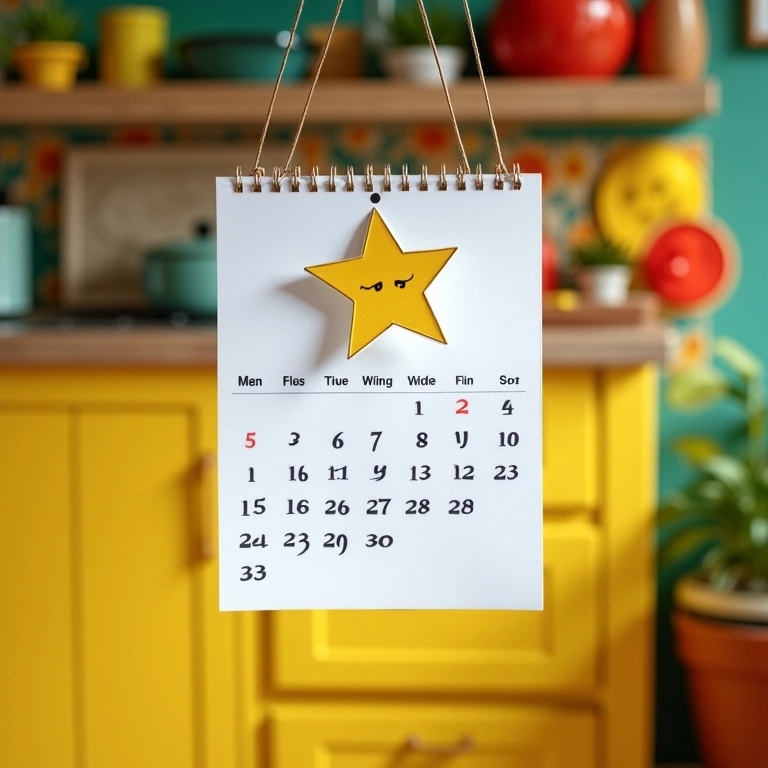 Calendário marcando data para início do desfralde.