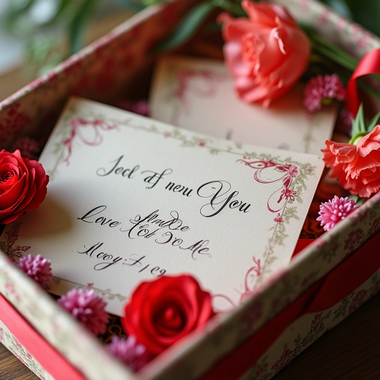 Cartas de amor guardadas em uma caixa decorada com carinho.