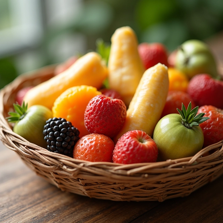 Cesta de guloseimas saudáveis e artesanais com foco na saúde bucal.