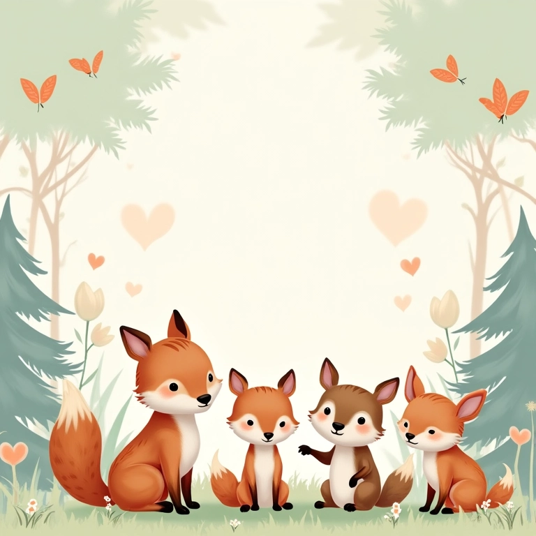 Chá de bebê com tema de animais da floresta, cores suaves e decoração encantadora.