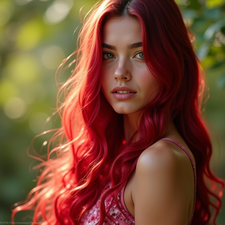 Chá de hibisco borrifado em cabelo hidratado.