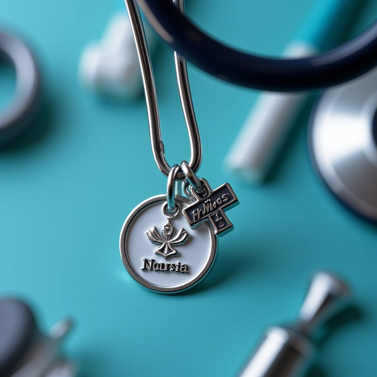 Chaveiro personalizado com nome e profissão de enfermeira.