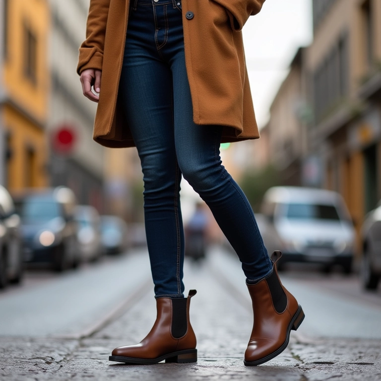 Chelsea boots, casaco e jeans em Curitiba.
