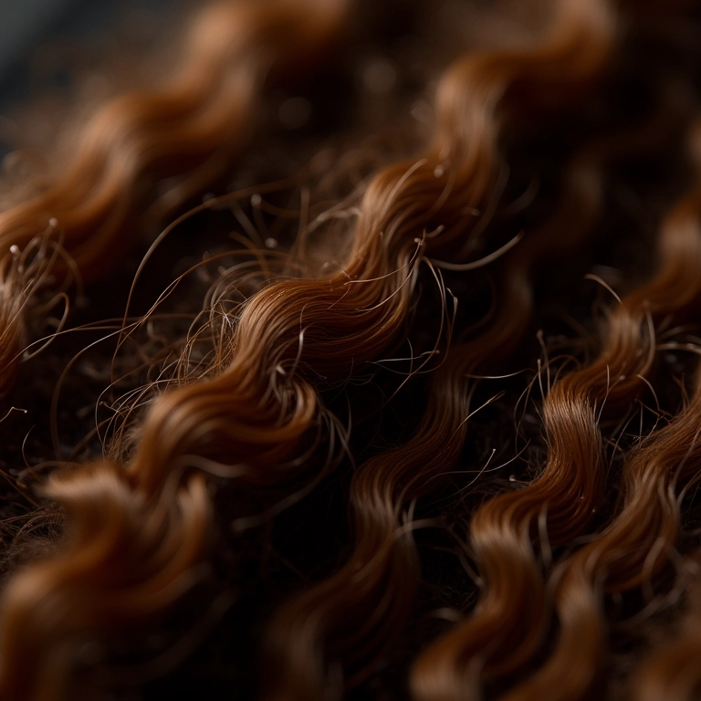 Close-up de diferentes texturas de cabelo mostrando pontas danificadas.