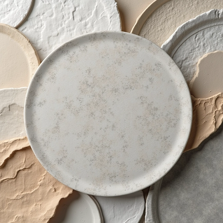 Close-up de diferentes tipos de pratos para decoração.