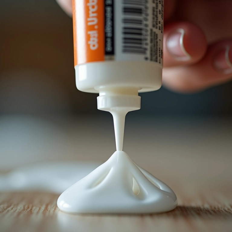 Cola branca, a melhor amiga do biscuit, em close-up.