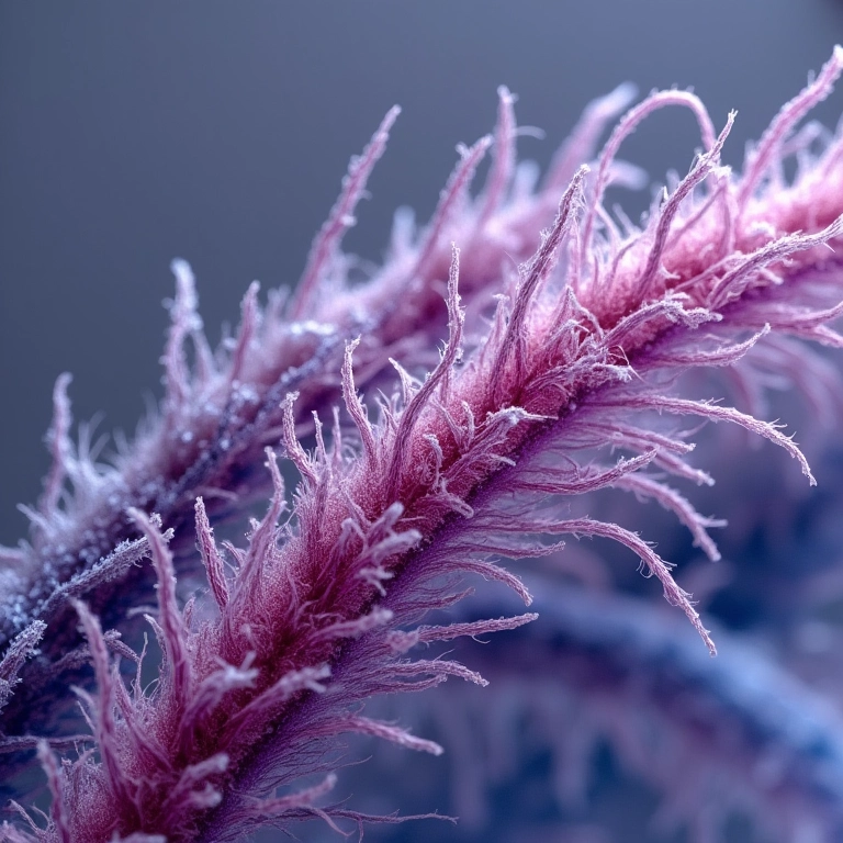 Comparação entre fios de cabelo danificados e saudáveis sob microscópio.