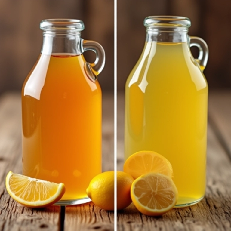 Comparação entre vinagre de maçã e limão como acidificantes naturais.