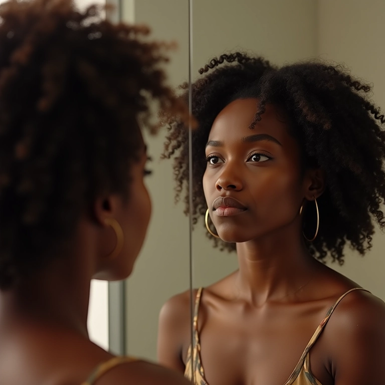 Comparativo: cabelo alisado x cabelo natural durante a transição capilar.