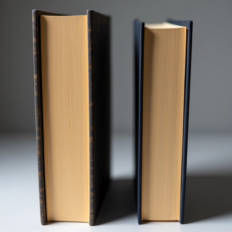 Comparativo entre encadernação copta e Longstitch, mostrando as diferenças.