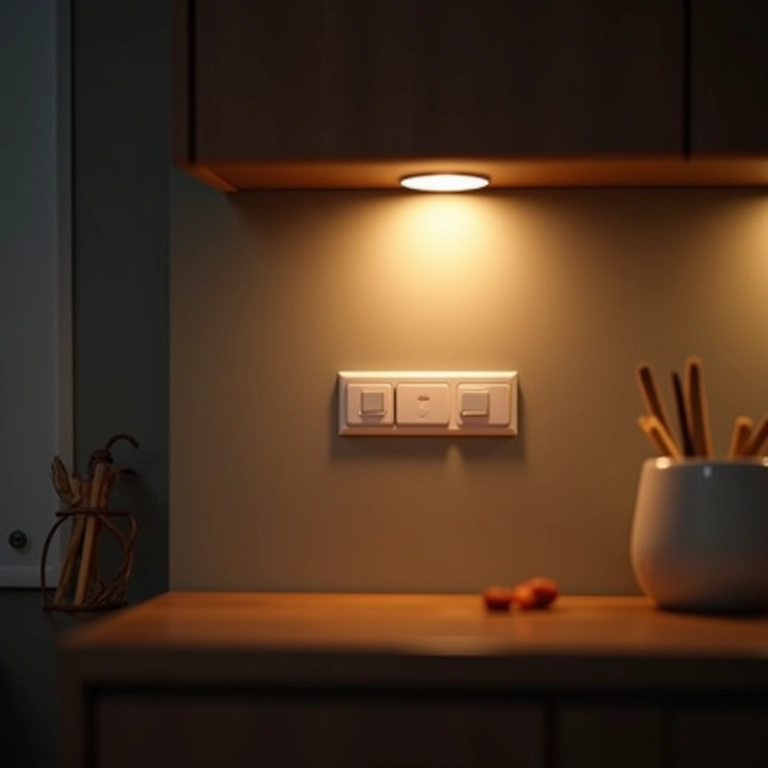 Controle da iluminação com dimmer na cozinha.