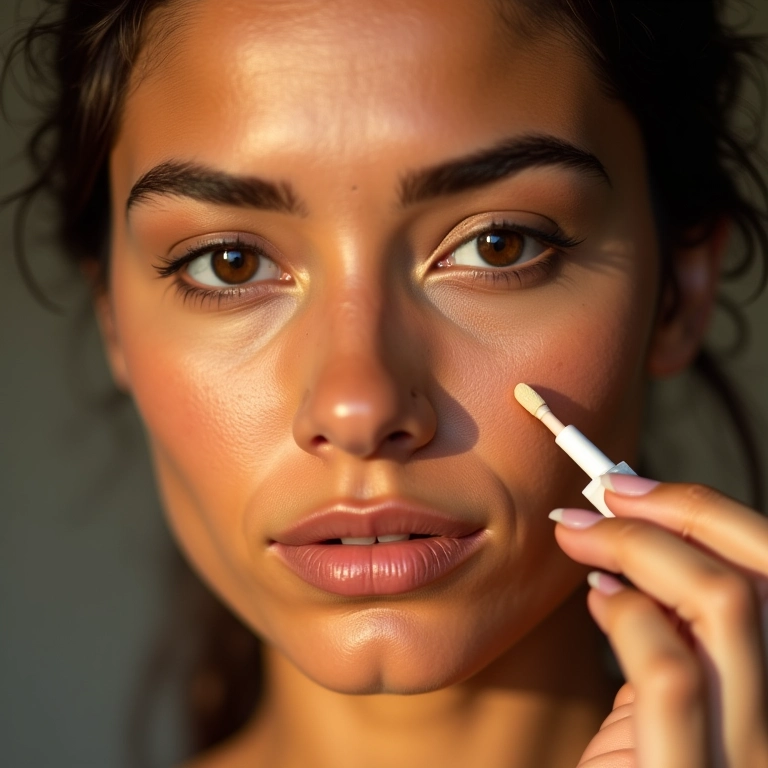 Corretivo à prova d'água para disfarçar olheiras e imperfeições na praia.