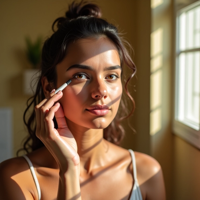 Corretivo amarelo para olheiras arroxeadas.