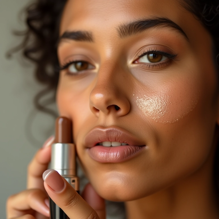 Corretivo hidratante sendo aplicado na pele.