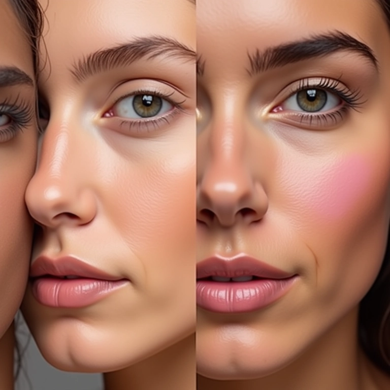 Corretivos coloridos neutralizando manchas na pele.