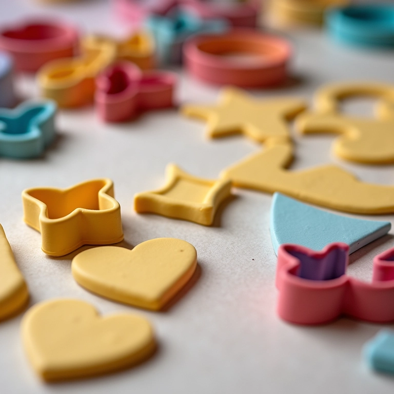 Cortadores de biscuit criando peças padronizadas.