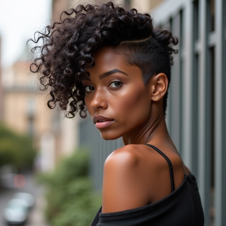 Corte assimétrico para cabelo cacheado: ousadia e personalidade.