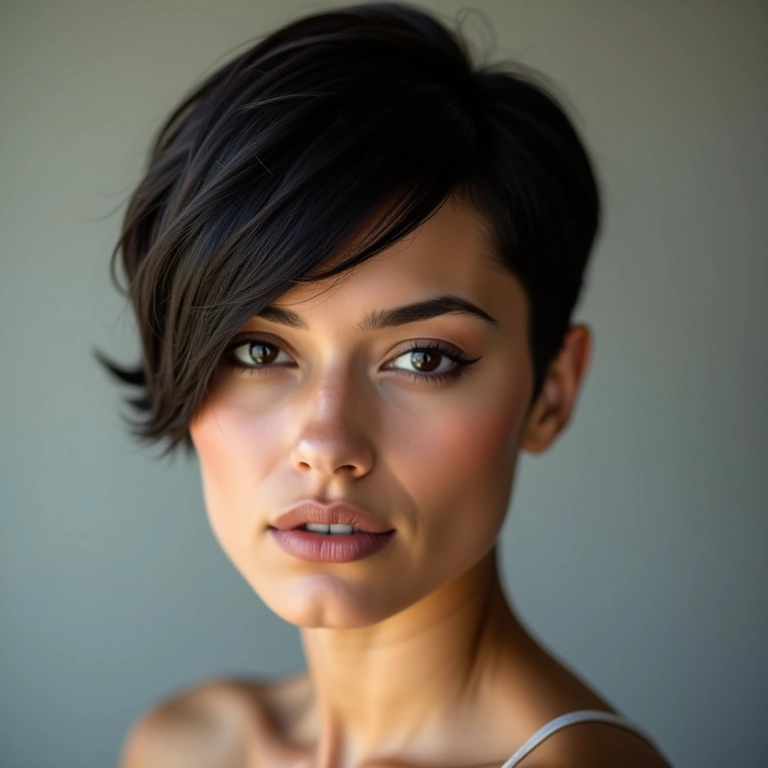 Corte pixie assimétrico com ousadia e modernidade.