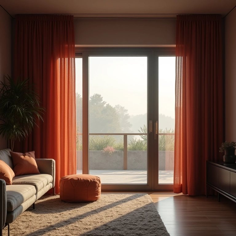 Cortinas blackout em sala de TV, criando um ambiente de cinema em casa.