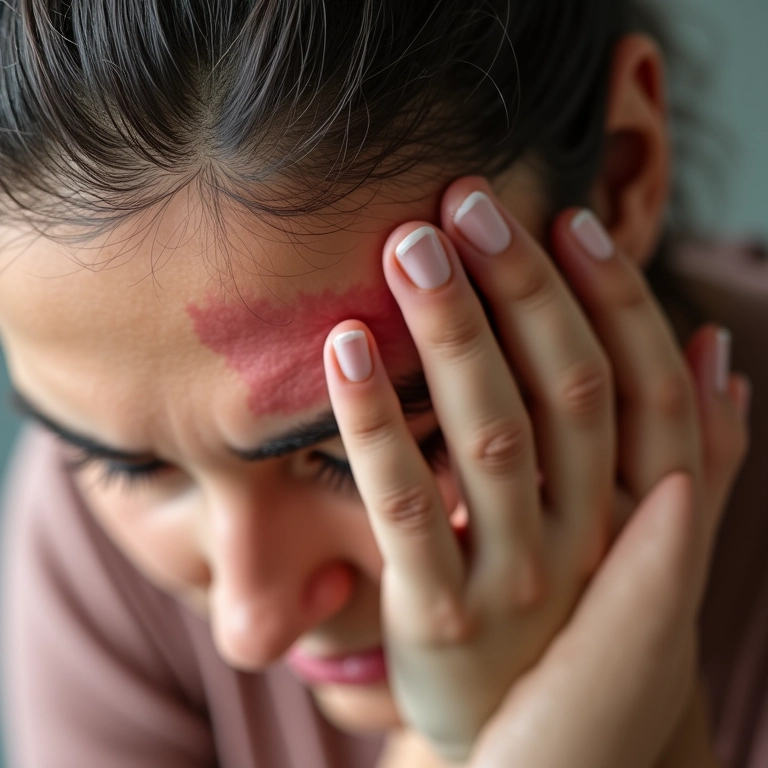 Couro cabeludo irritado e sensível.