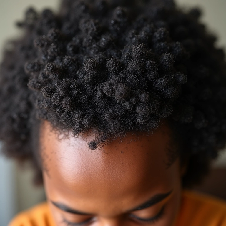 Couro cabeludo seco e descamando antes da hidratação.